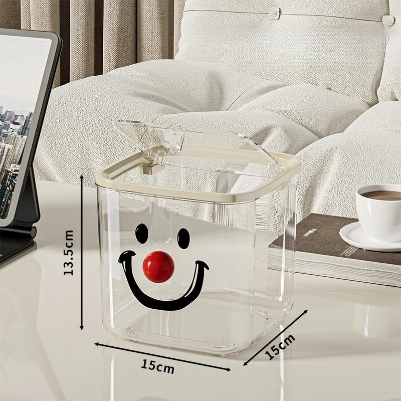 Creative Joker Smiling Face DIY Large Capacity Press Cap Garbage Bin Student Dormitory Living Room Bathroom Desktop Garbage Bin