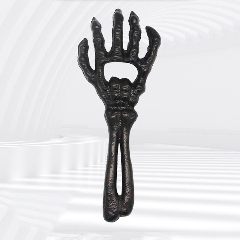 Dobeli 7.2'' Gusseisen Skeletthand Flaschenöffner Geisterfest Metall Mittelhandknochen Finger Getränk Bierdeckel Öffnungswerkzeug