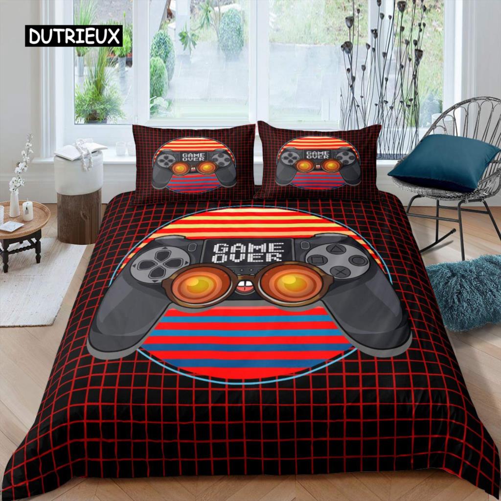 Teenagerský gamepad povlak na přikrývku Moderní hráčský potah na přikrývku Queen Videohry Ložní prádlo Přehrávač Herní joystick Polyesterový potah na přikrývku