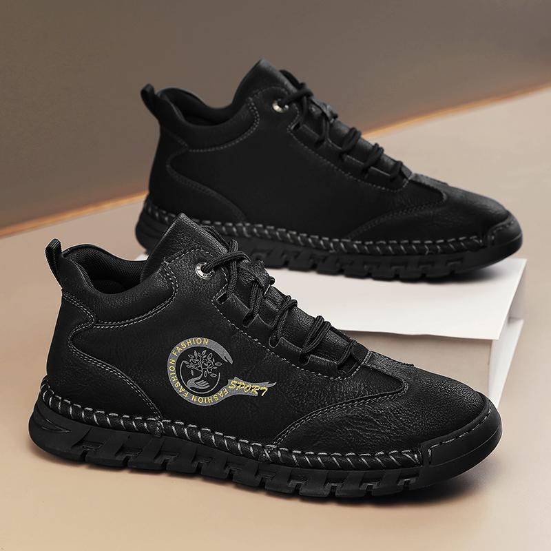 Высококачественные мужские повседневные кожаные туфли ручной работы — фото 6