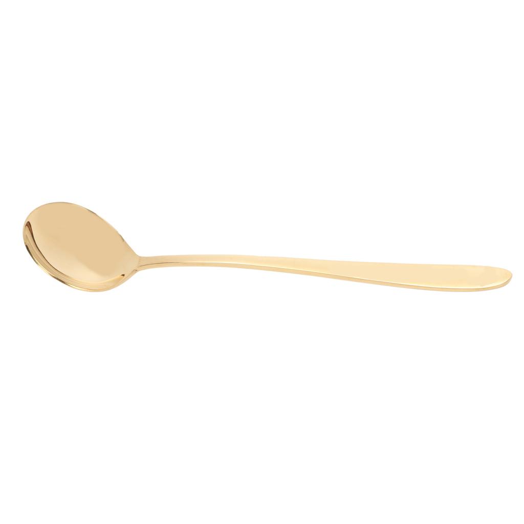 Serving Spoon Brass Polished Glossy Edges Elegant Style Compact Portable Round Soup Spoon for