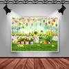 Mocsicka Spring Easter Photography Background Eggs Flowers Bunny Decoration Studio Props Children Portrait Photo Backdrop Banner