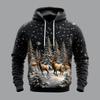 Santa Claus Reindeer 3D Printed Hoodie Men's And Women's Autumn And Winter Fashion Casual Pullover Christmas Holiday Party Top