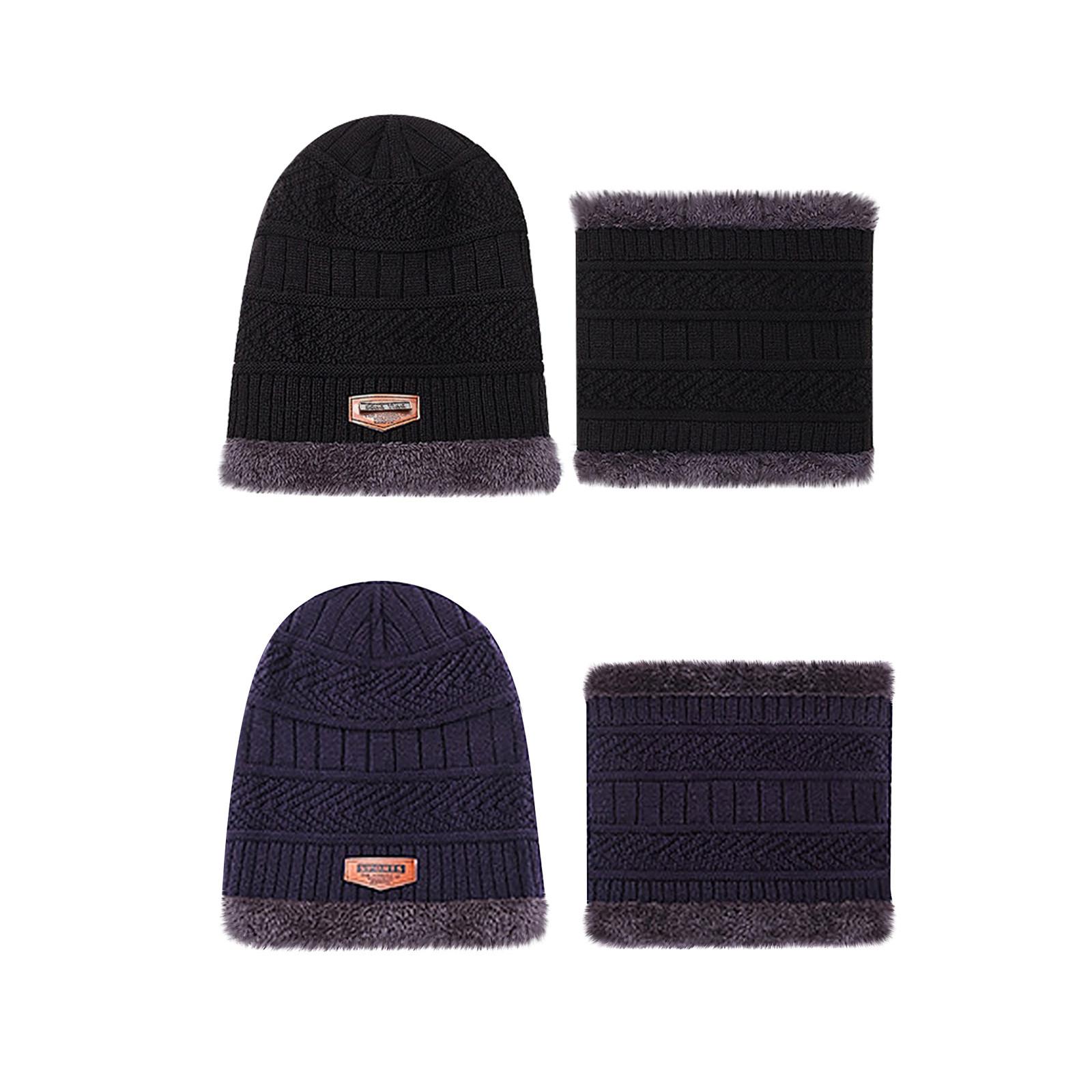 

Зимняя термоплюшевая шапка, шарф, шерстяная кепка, велосипедная ветрозащитная кепка, состоящая из двух частей, 2 шт.