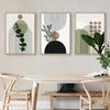 Bohemian Light Frameless Canvas Painting Simple Green Leaves Plant Poster Simple Lines Bedroom Decorative Wall Art