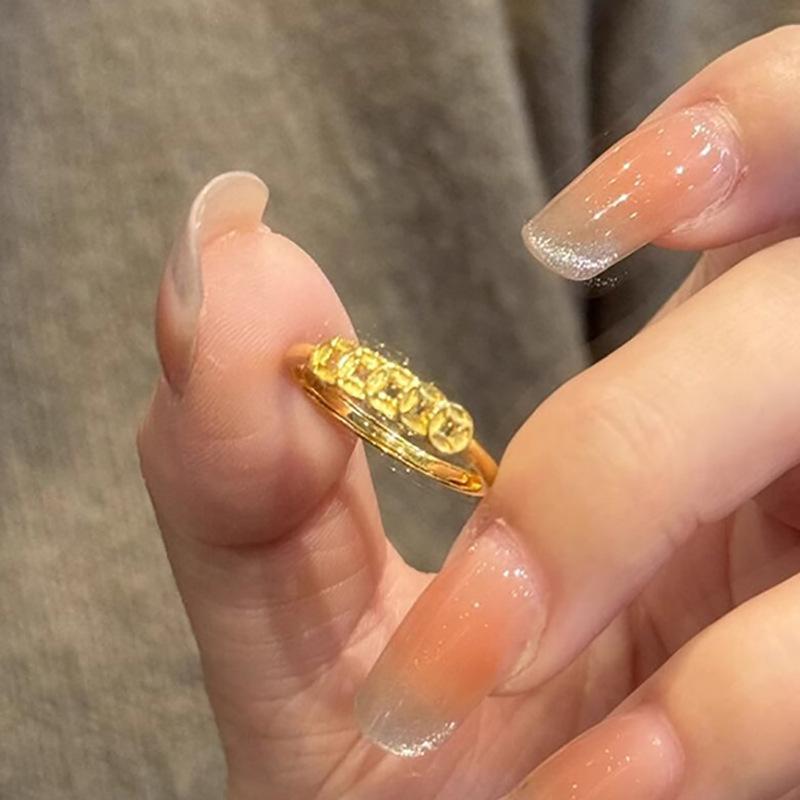 New Chinese Five Emperors Copper Coin Ring Women s Light Luxury Niche High Sense Adjustable Ring Temperament National Style Index Finger Ring Tide