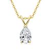 Custom Elegant and Luxurious 925 Sterling Silver Zircon Moissanite Pendant Necklace Simple and Fashionable Pear Shaped Jewelry