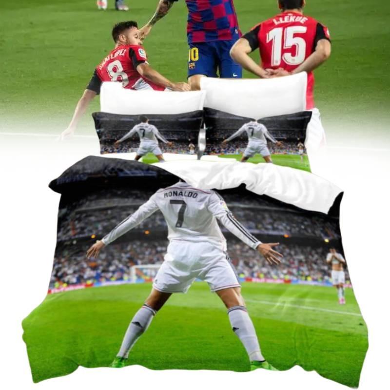 Printing Football Digital Bed Set Single Double King Duvet Pillowcase Cover