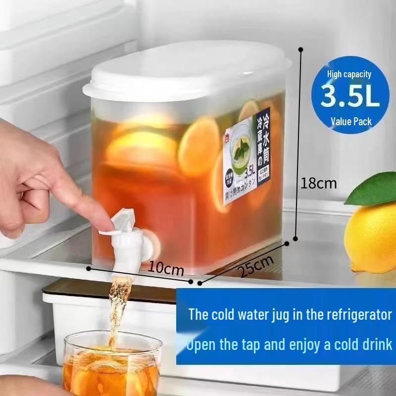Velkoobjemová japonská plastová džbán na studenou vodu - Žáruvzdorný, těsnící lednicová konvice na džus
