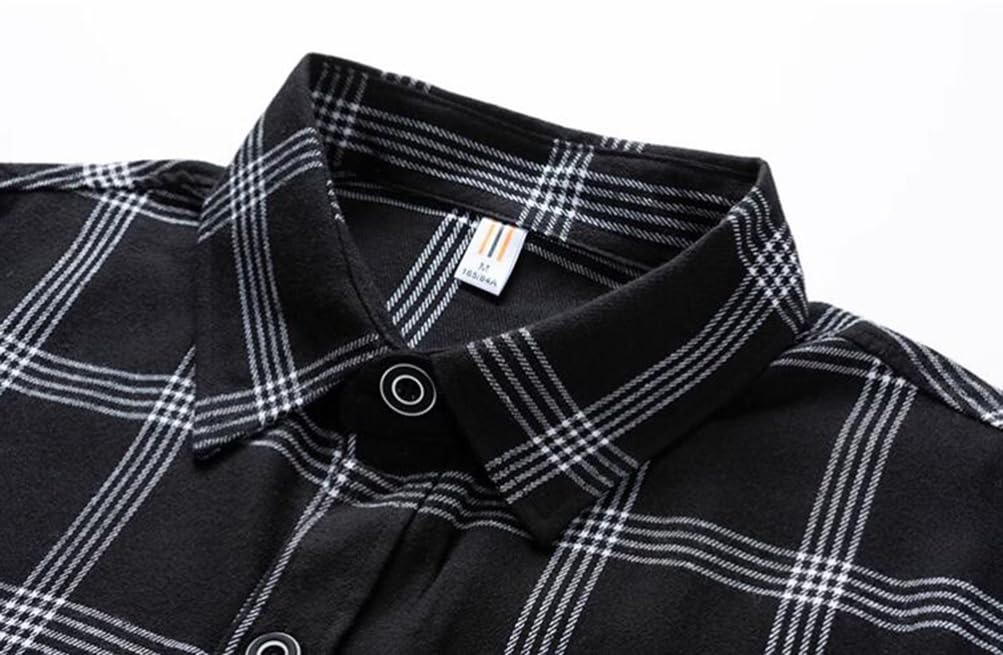 Senneak and Gingham Check Neat and Long Checked Stylish Plus Sizes Men's Women's Shirt, Stylish, Sleeve, Checked, Casual, Pattern, Fold-down Collar,