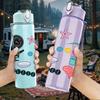 1PC Lab Tools Science Element Print 750ml Color Plastic Sports Water Bottle Leakproof Flip Straw Lid Suitable for Sports Office Home Use