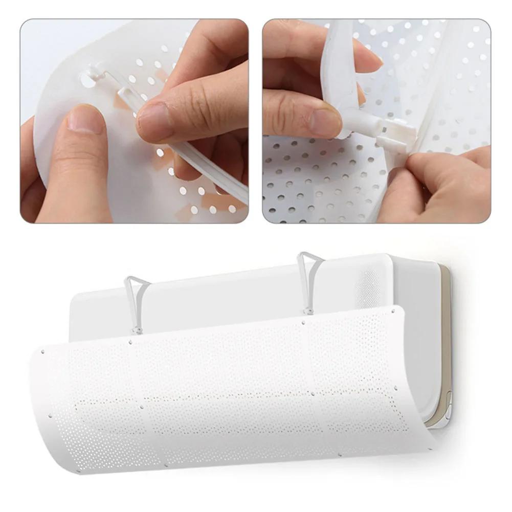 2 Stück Klimaanlagen-Windabweiser Verstellbar Anti-Direktes Blasen Luftleitblech Gekühltes Luftleitblech Wandmontiert A/C Luftführung