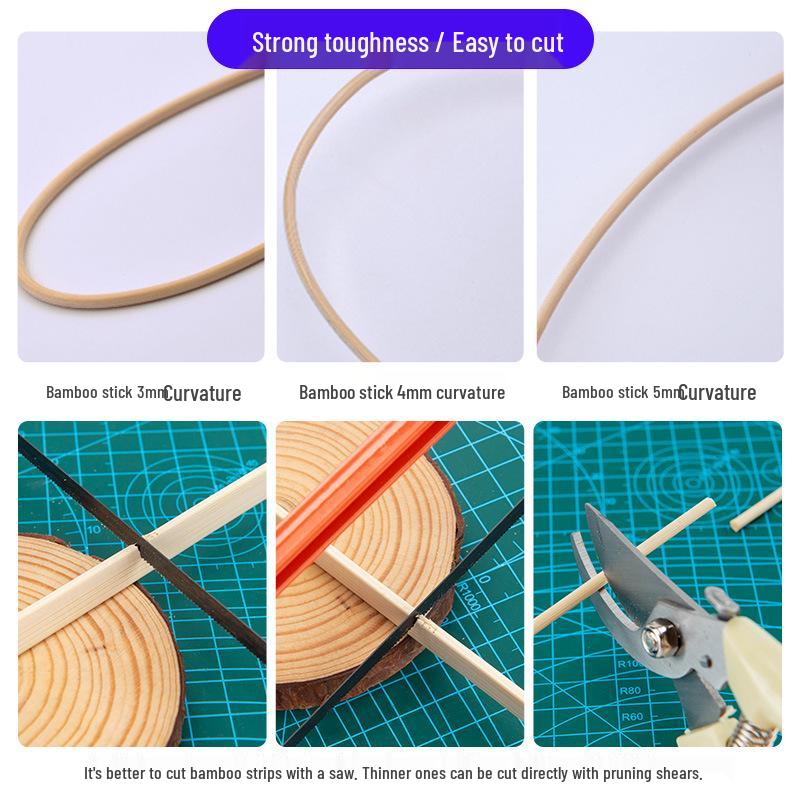 Square Bamboo Strips for DIY 3D Models & Handmade Art