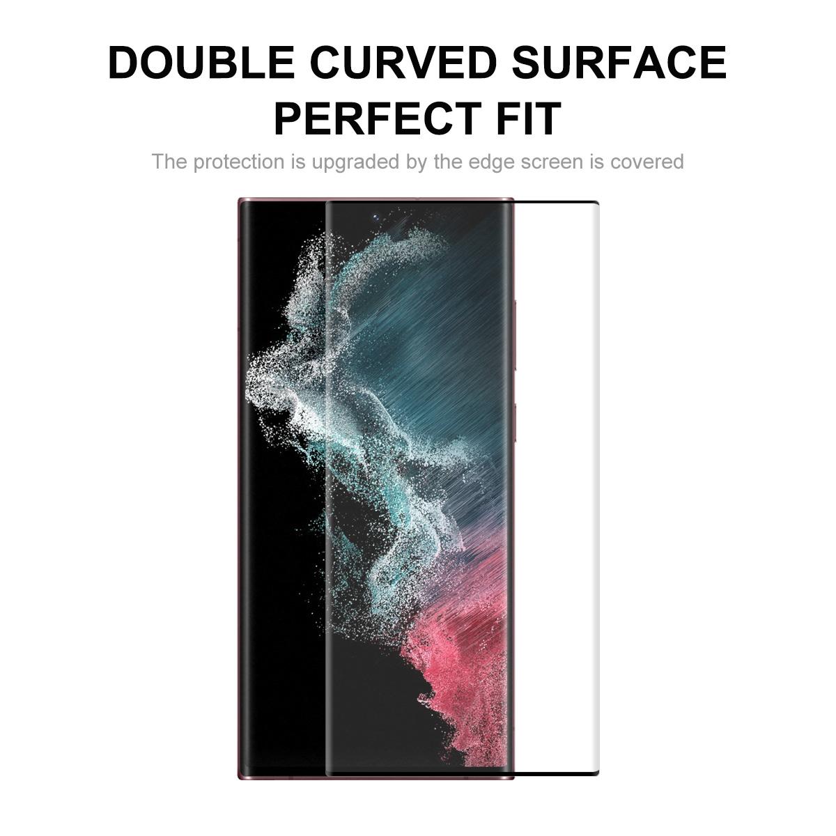 

ENKAY HAT PRINCE for Samsung Galaxy S22 Ultra 5G 9H 3D Double Curved Surface Full Coverage Tempered Glass Screen Protector [Side Glue] Type A