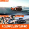 Dash Cam For Car 3 Channel Front And Back Dash Cam 1080P Monitor WIFI Infrared Night Vision Front Rear Reversing Image For Truck