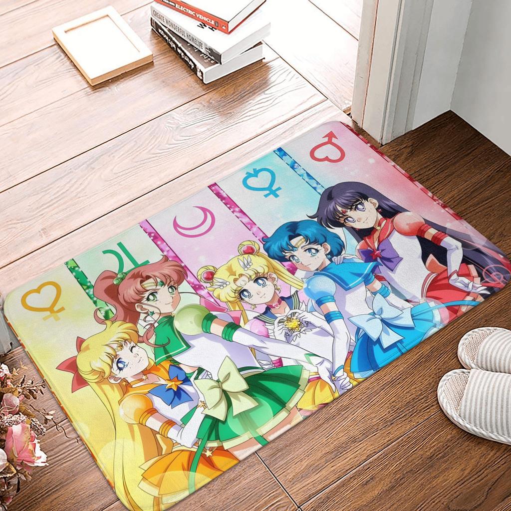 Anime Sailors Moons Luna Cat Doormat Non-Slip Entrance Bath Kitchen Floor Door Mat  Bedroom Balcony Carpet Rug
