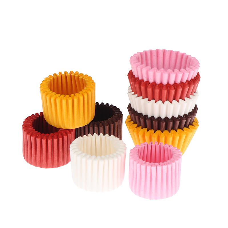 1000Pcs Mini Chocolate Paper Liner Baking Muffin Cake Cupcake Case Solid Color