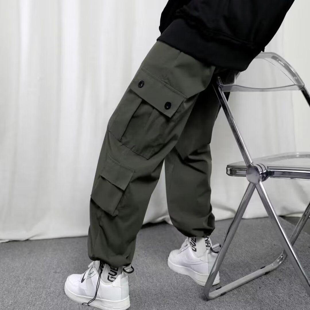 

New Men Thin Casual Drawstring Tie-fitting Summer Loose Work Pants M чорний