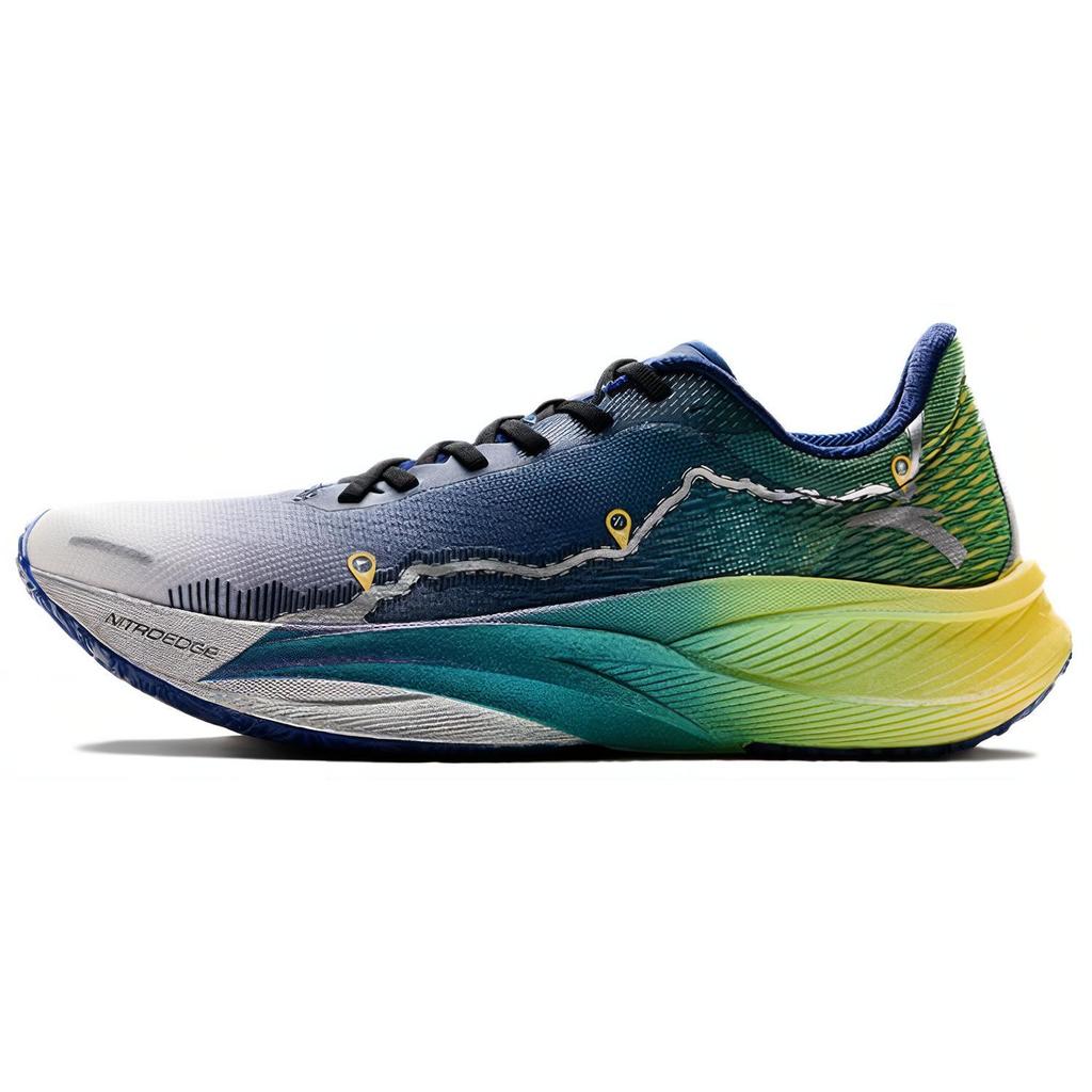 New Anta C202 5th Gen Cushioning Rebound Slip-Resistant Low-Top Carbon Plate Marathon Running Shoes Men's White Blue Green 912525563-4