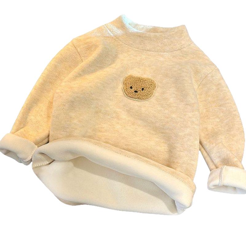 Children's Wool-Silk Koala Fleece Base Layer with Half-High Collar 