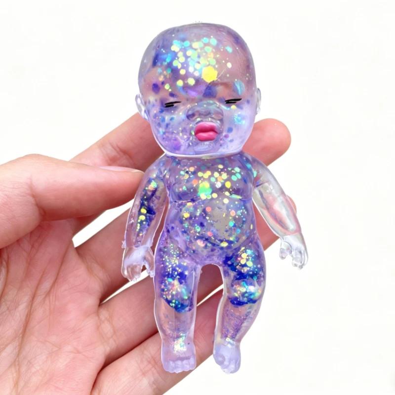 Giocattoli Morbidi Adorabili a Forma di Ragazzo Glitter Spremibili Creativamente Morbidi Personalità Giocattolo Lucido Sollievo dallo Stress Ansia Giocattolo a Sollevamento Lento
