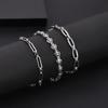 Retro European & American Hip-Hop Stainless Steel Figaro Blade Chain Bracelet