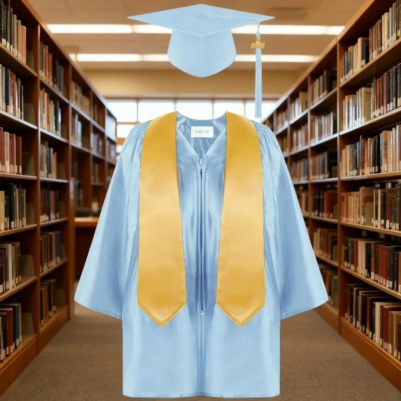 Graduation Dress Set Knitted Robe Hat Shining Graduation Robe Children's Photo Performance