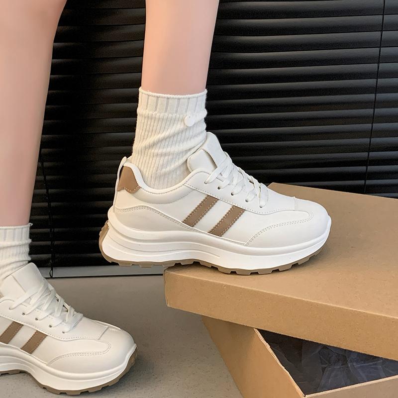 2025 Spring New Women's Casual Shoes Thick Bottom Anti-Slip Versatile Korean Style Trendy Running Shoes Student Footwear