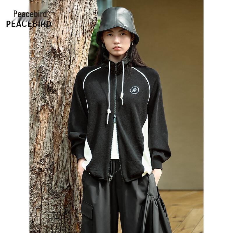 PEACEBIRD Stand-Up Collar Zipper Cardigan A3EDF1415 S