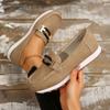 2025 Spring New Women's Buckle Low-top Casual Shoes Fashion Round-toed Vulcanized Shoes Comfortable Slip-on Women's Flat Shoes