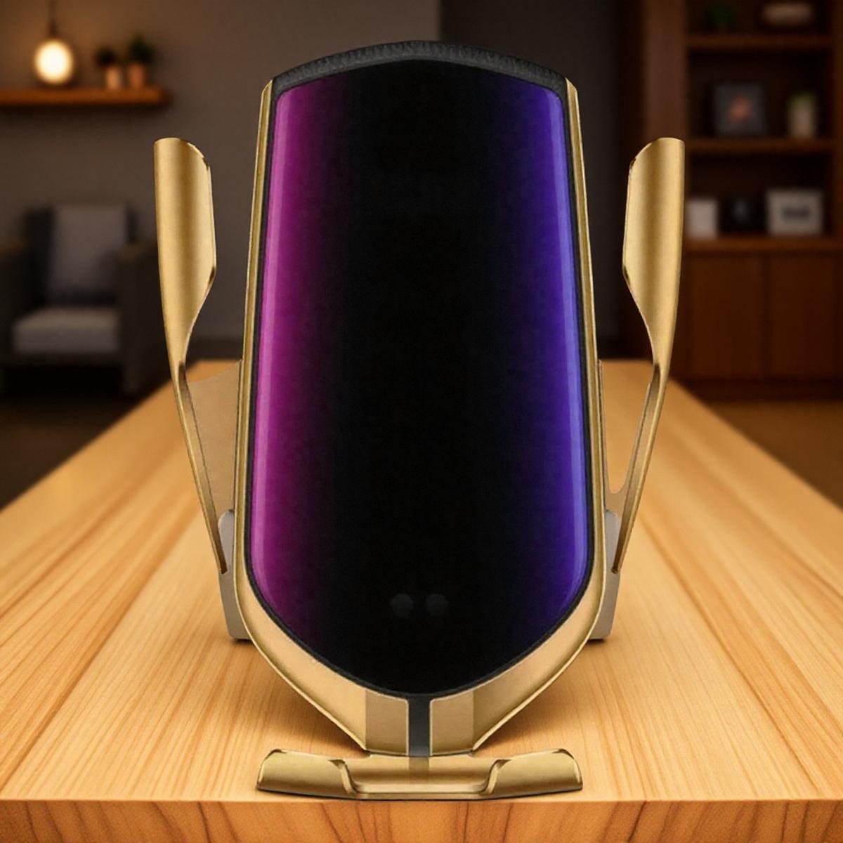 

10W Qi Fast Wireless Car Phone Charger LED Indicator Smart Sensor Air Vent Mount Universal Smartphone Holder золотой