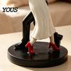 Eye Catching Gothic Ornament Day of The Dead Dancing Skeleton Couple Figurine, Halloween Wedding Tabletop Decoration Props Lover Statue, Romantic