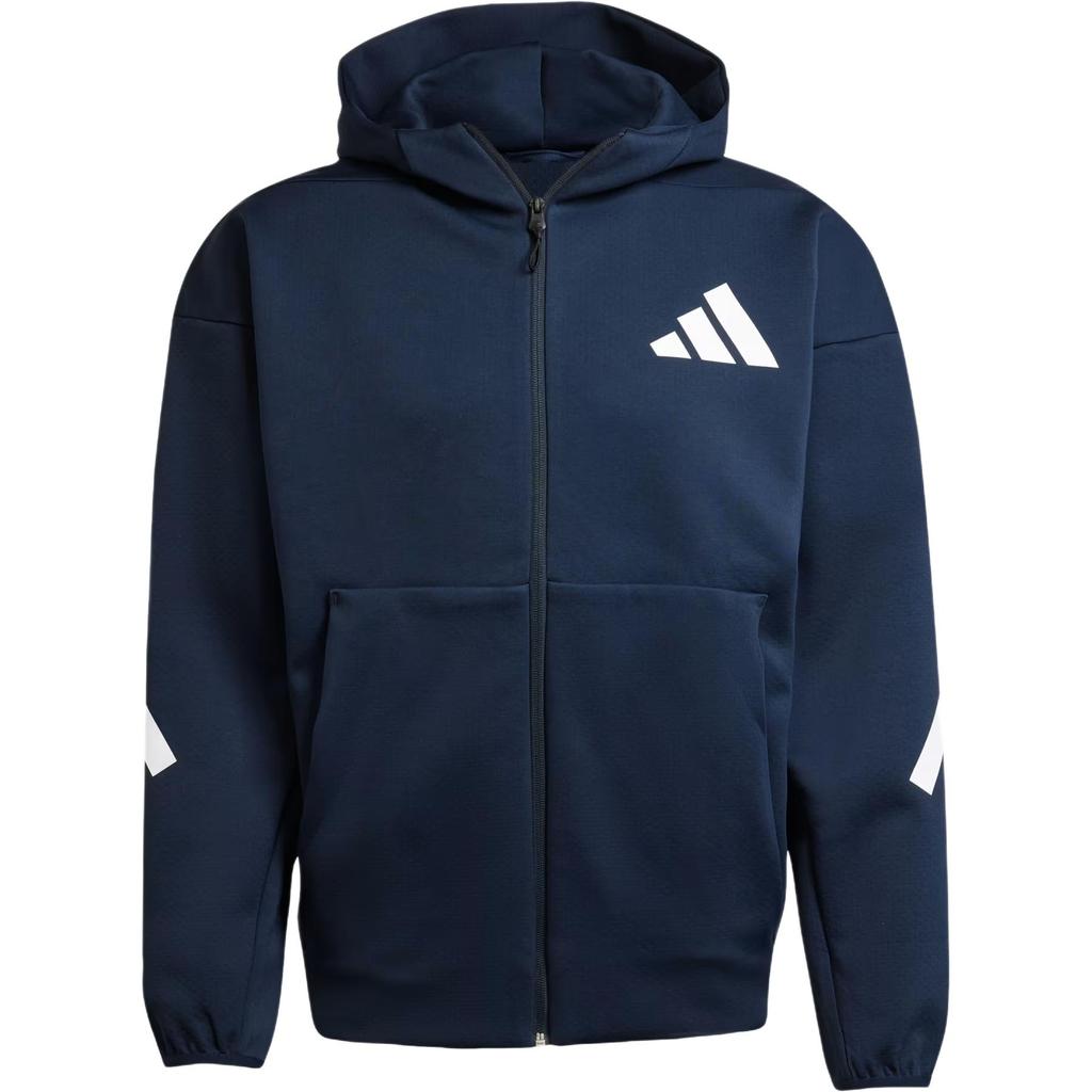 adidas Hooded Zip-Up Drop Shoulder Long Sleeve Jacket Men Jacket Ink-Blue JW4718