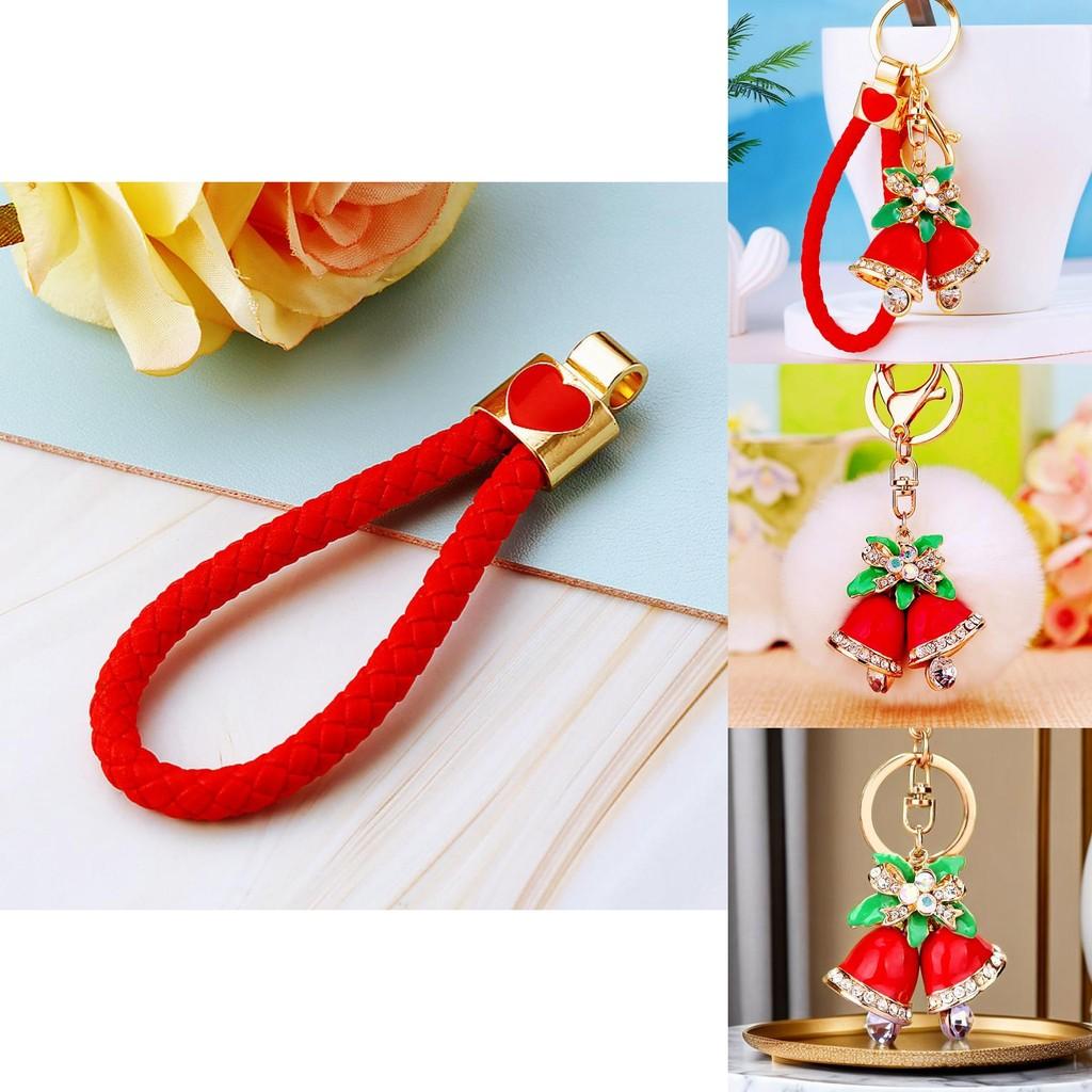 Rope Red Elegant Keychain With Classic Christmas Bell Unique Gift For Any Celebration