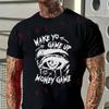 Men T-Shirt Wake Yo Game Up Money Game Print Moto Cotton O-neck Short Sleeve T Shirt Hip Hop S