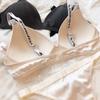 Ice Silk Comfort Underwear Set Women Sexy Deep V Push Up Bra Set Shoulder Strap Letters Adjustable Brassiere and Lace Panties