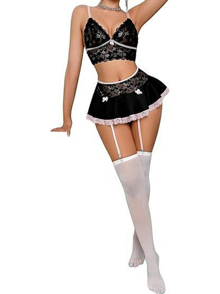 European & American Sexy Lace Nightclub Lingerie Set