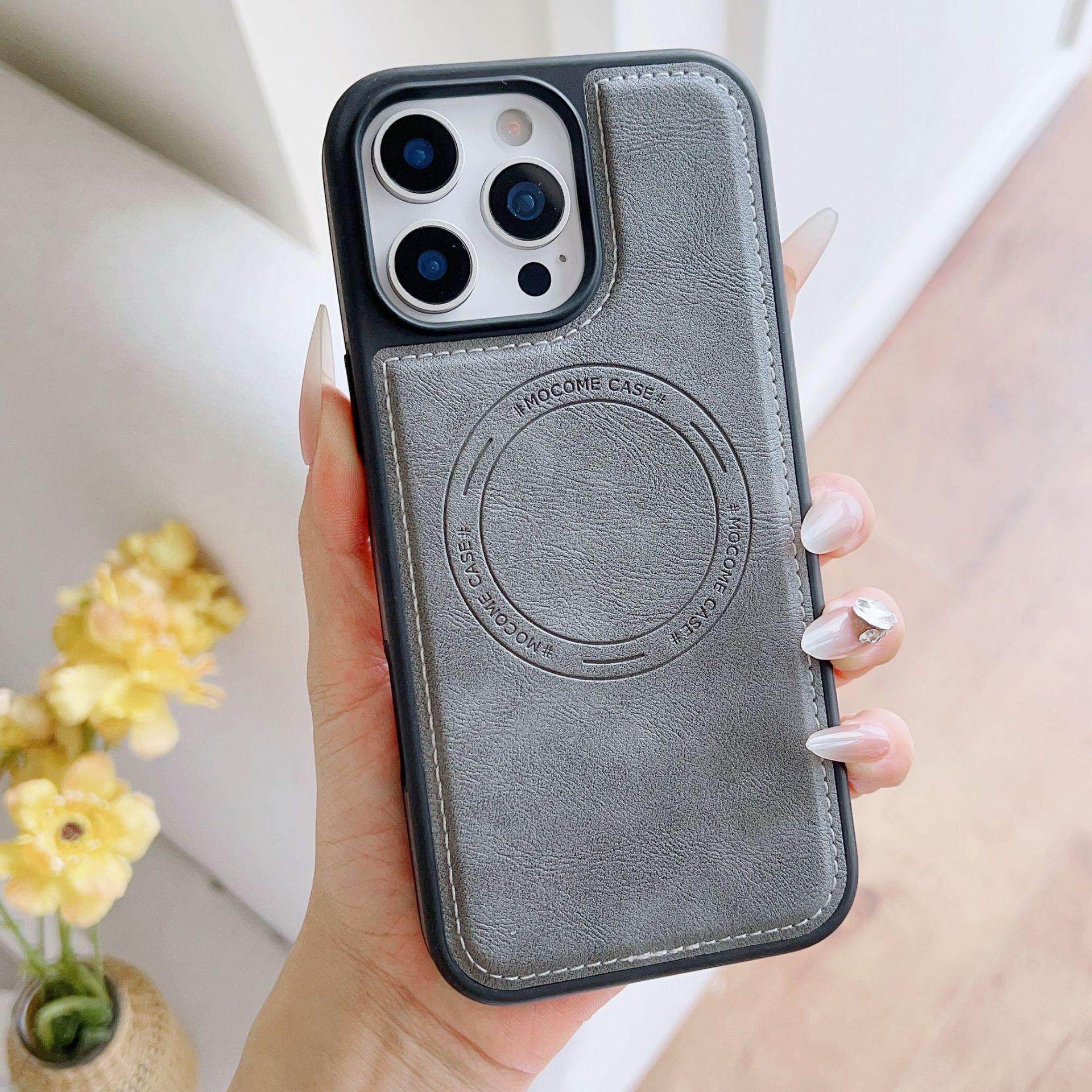 

Подходит для iPhone 16, Магнитный чехол для телефона E-pin Shield, Кожаный защитный чехол Apple 15ProMax 14 против падений iPhone11proMax