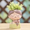 Cute Girl Face Planter, Resin Girl Head Planter, Decorative Small Plant Pot for Succulents Cactus Desk Balcony Decor