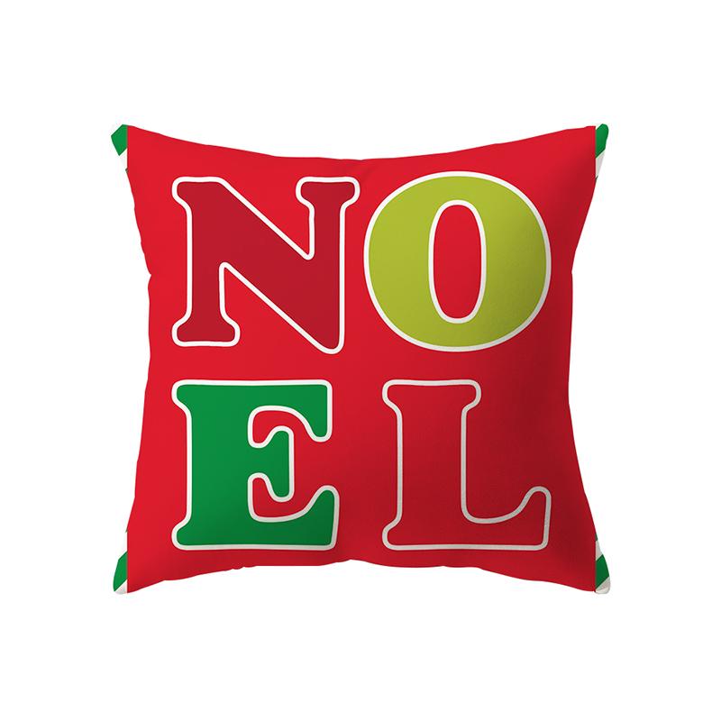 Cute Santa Claus Merry Christmas Printed Pattern Polyester Cushion Cover Home Living Room Sofa Decoration Pillow Pillow Cover
