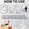 Pet Glove Wipes for Dogs & Cats Hypoallergenic, Aloe & Jojoba Oil Infused, Cleansing & Deodorizing, 6 Pack