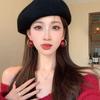 Fashion Imitation Pearl+Iron Imitation Pearl Earrings Exaggerated Geometric Charms Dangler Ear Studs Women Girls