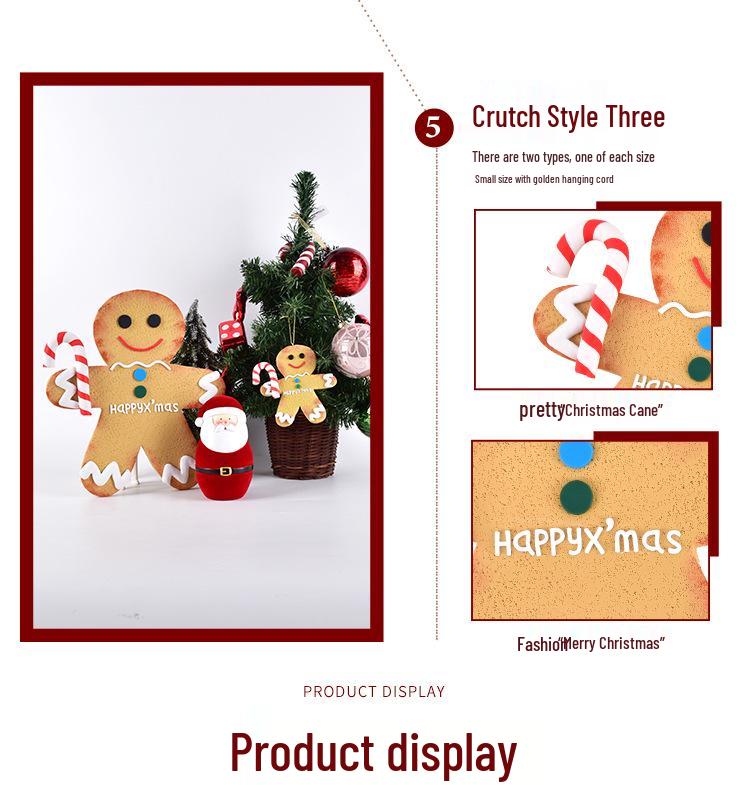 Gingerbread Man Christmas Ornaments & Photography Props for Tree & Window Decor, Children's Gifts