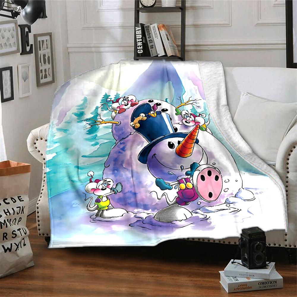 Snowman Friends Winter Blanket Soft Throw Blanket For Home Bedroom Bed Sofa Travel Office Solid Christmas Blanket