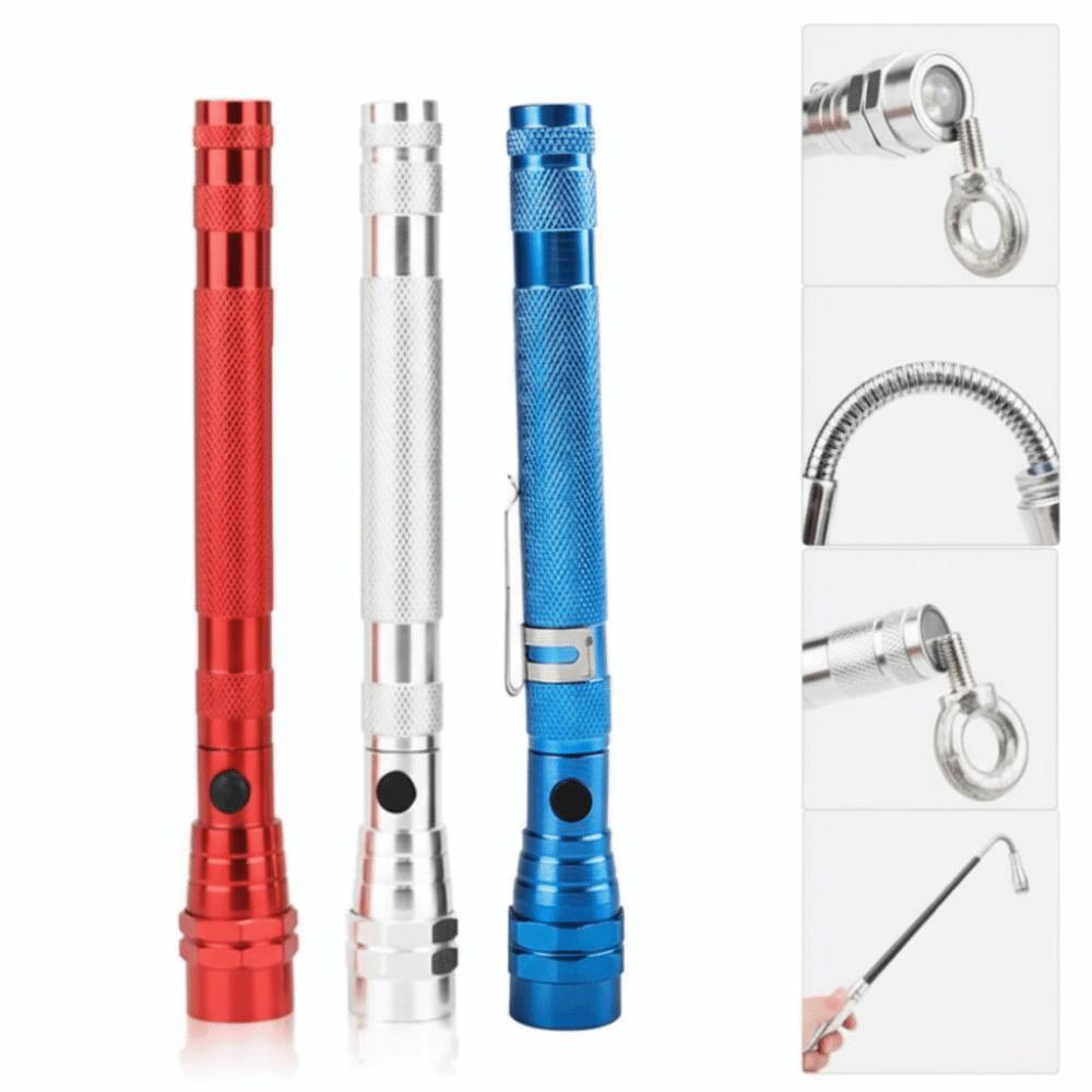 Dual Magnet LED Antenna Light Telescopic Stretching Flexible LED Flashlight Corner Picking