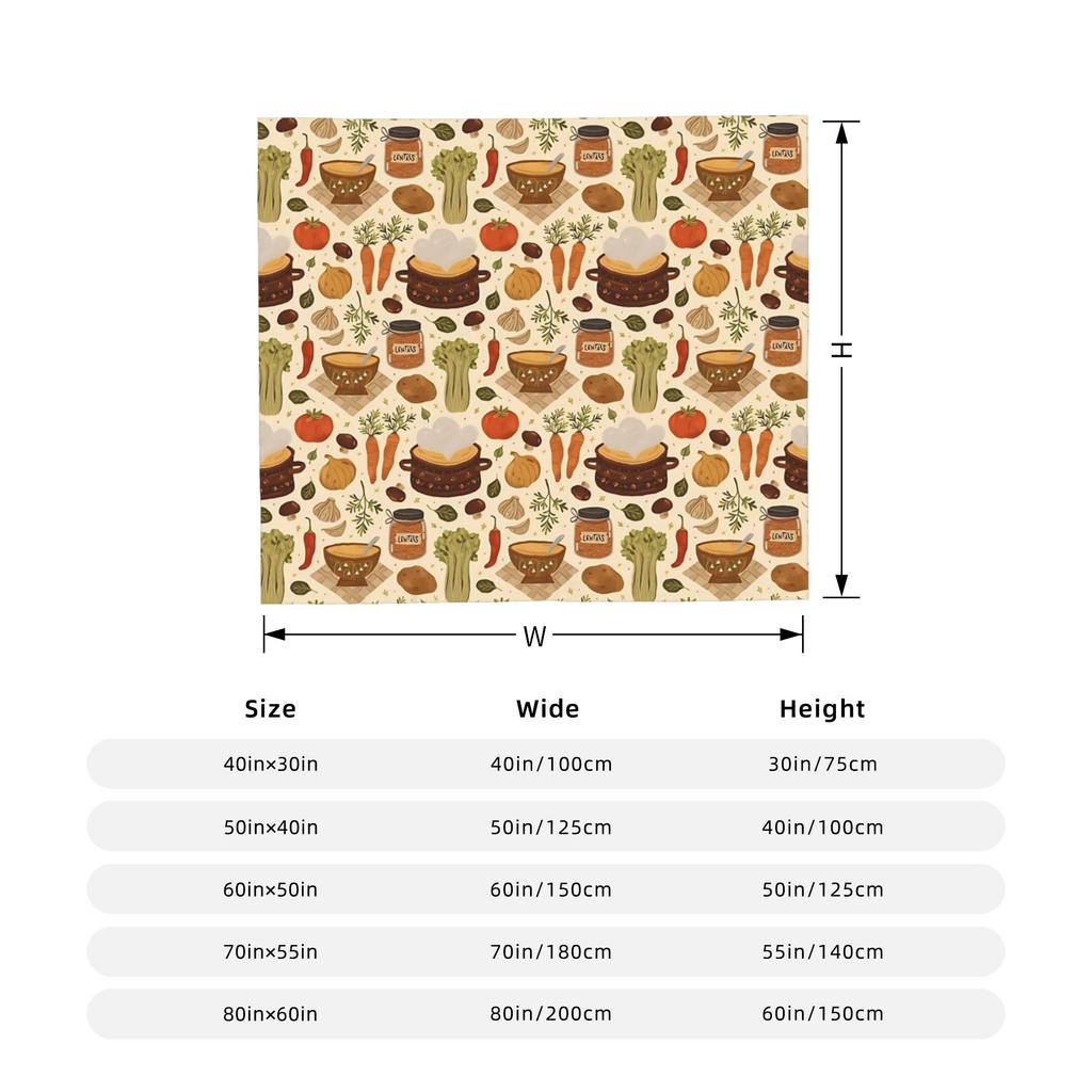 Vegetable Soup Blankets Farming Flannel Throw Blankets Home Couch Personalised Soft Warm Bedspread