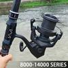 Heavy Duty Rotating Fishing Reel 14000-8000 Spinning Reel Inertialess Long Cast 4.8:1 Gear Ratio Big Game for Pike, Salmon, Carp, Saltwater