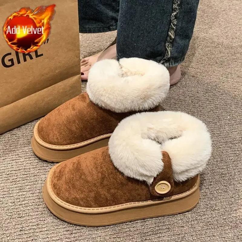 

Snow Boots for Women Elegant With Medium Heels Woman Shoes Booties Ankle on Slip Boot Fashion Plus Warm Chic Anti 39 Work Padded 35-36