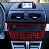 For BMW X3 E83 Red Carbon Fiber Interior Central Console CD Frame Cover Trim