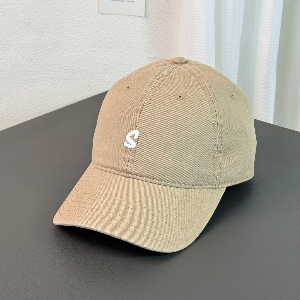 Fashion Hat Minimalist Embroidery Letter S Baseball Cap Children's New Soft Top Wide Brim Fashion Shade Couple Cap